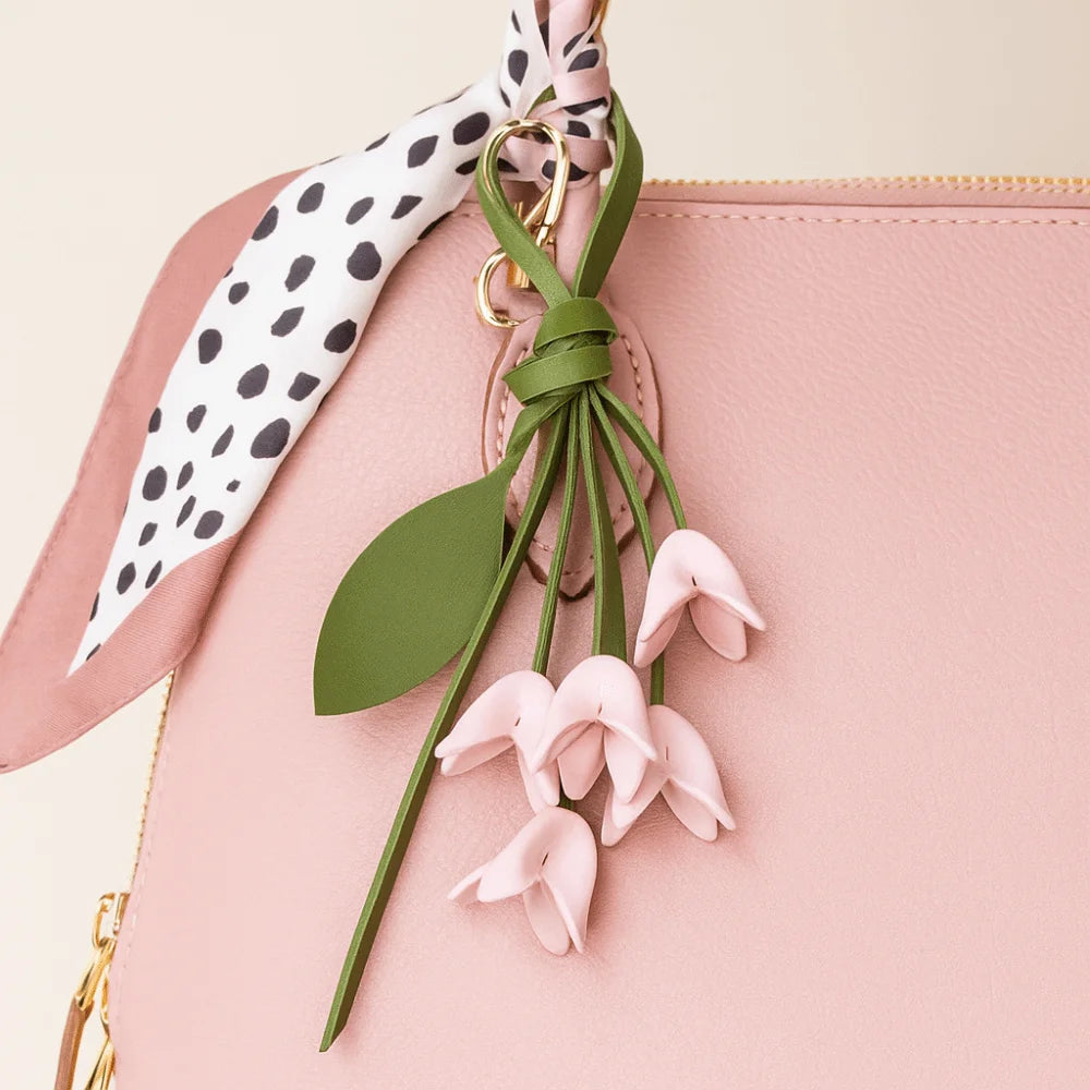 Handmade Floral Leather Keychain