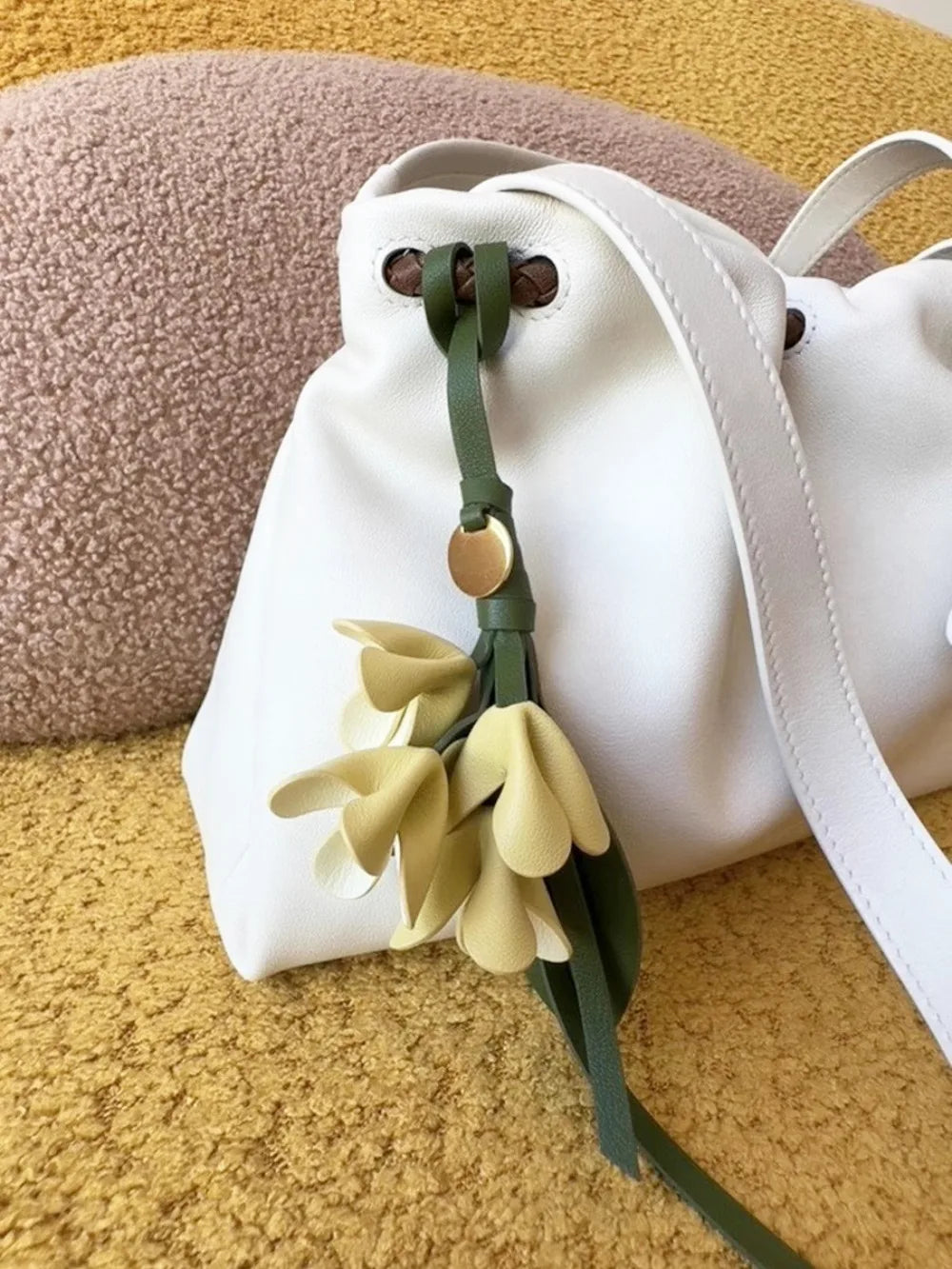 Handmade Floral Leather Keychain